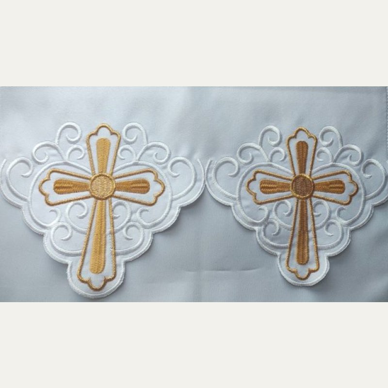Obrus ołtarzowy haftowany - wzór eucharystyczny