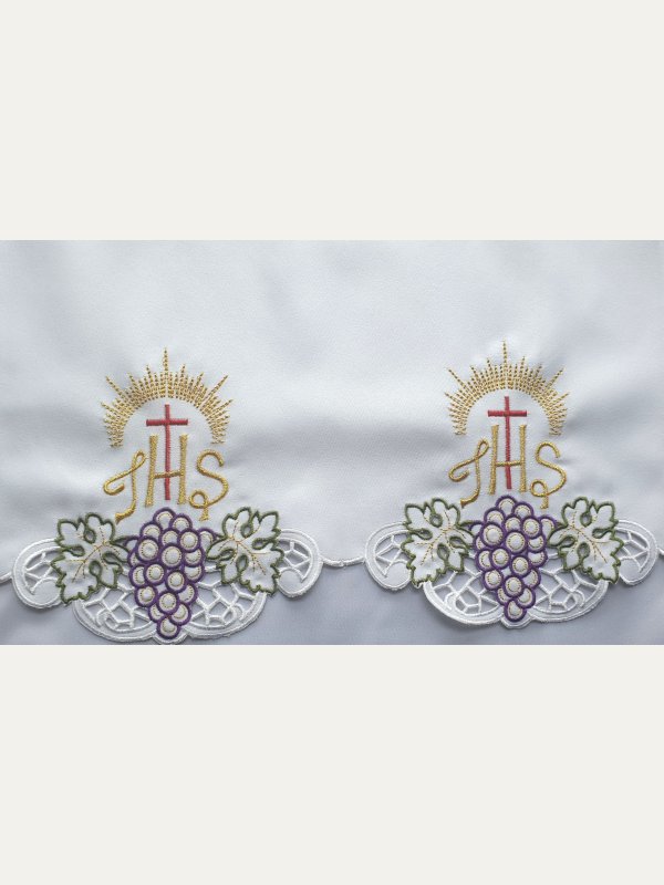 Obrus ołtarzowy haftowany - wzór eucharystyczny