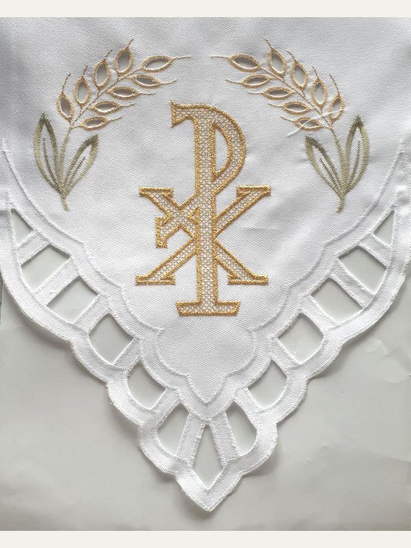 Obrus ołtarzowy haftowany - wzór eucharystyczny 2