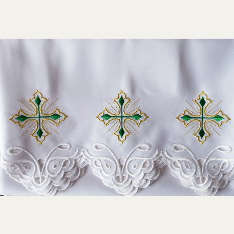 Obrus ołtarzowy haftowany - wzór eucharystyczny