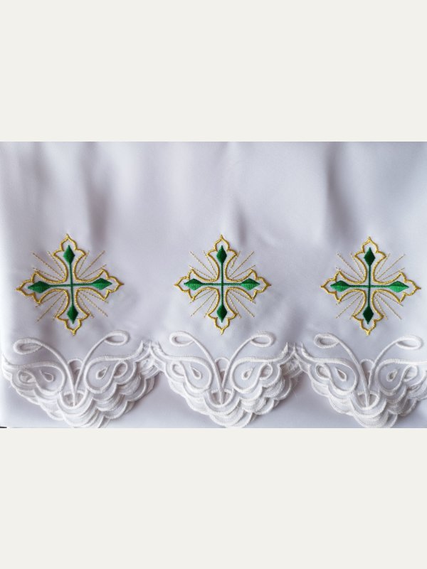 Obrus ołtarzowy haftowany - wzór eucharystyczny
