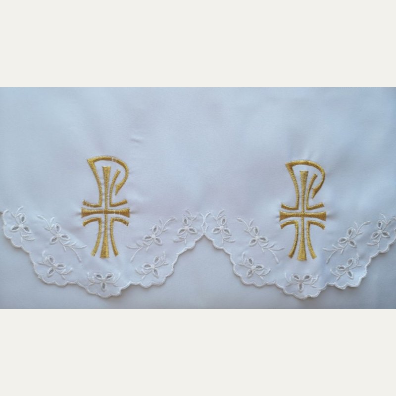 Obrus ołtarzowy haftowany - wzór eucharystyczny