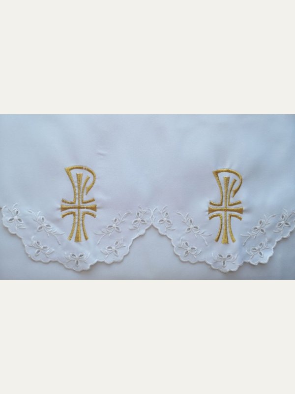Obrus ołtarzowy haftowany - wzór eucharystyczny