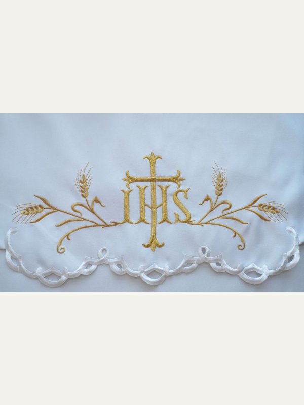 Obrus ołtarzowy haftowany - wzór eucharystyczny