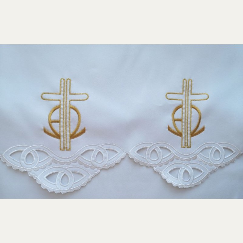 Obrus ołtarzowy haftowany - wzór eucharystyczny
