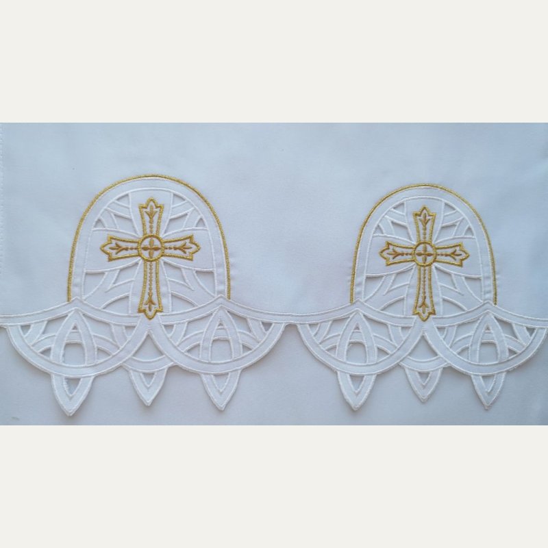 Obrus ołtarzowy haftowany - wzór eucharystyczny