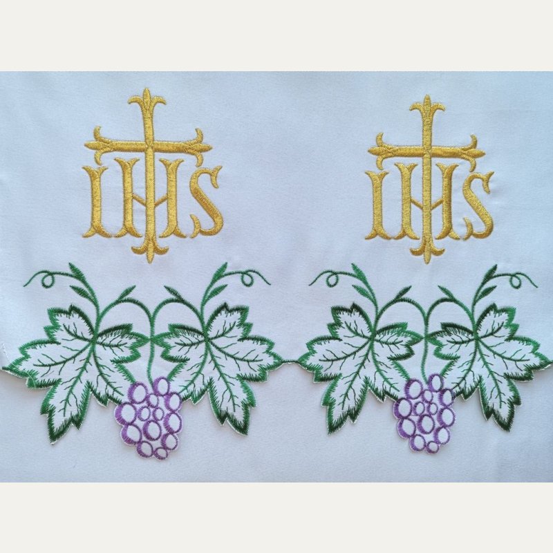 Obrus ołtarzowy haftowany - wzór eucharystyczny