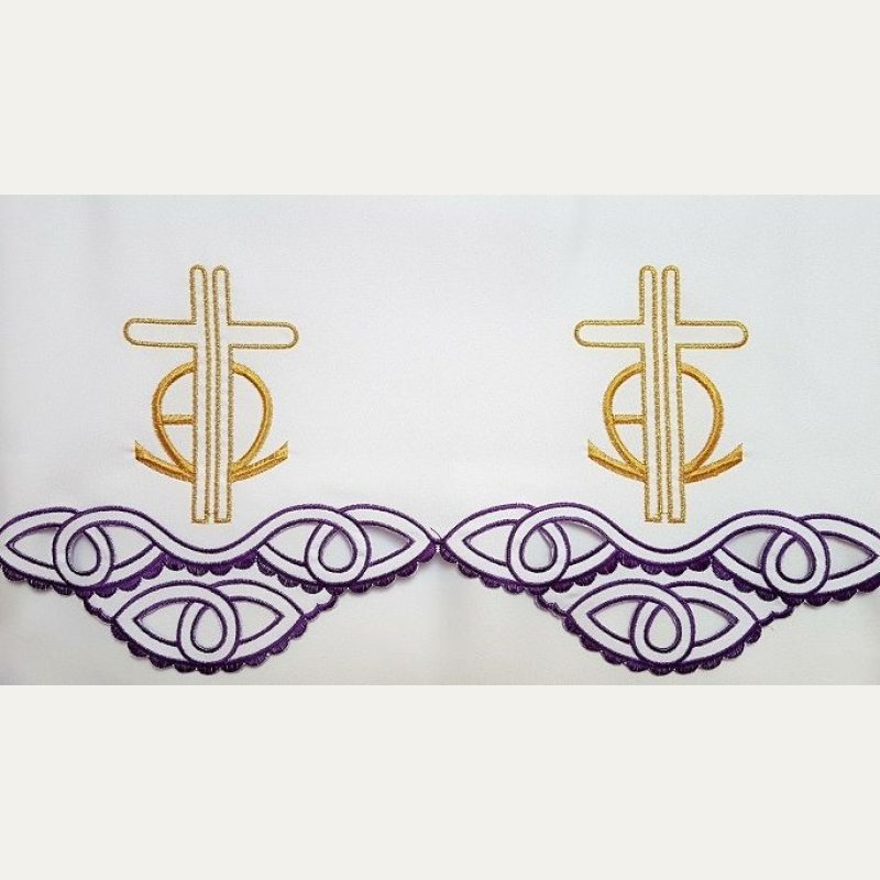 Obrus ołtarzowy haftowany - wzór eucharystyczny