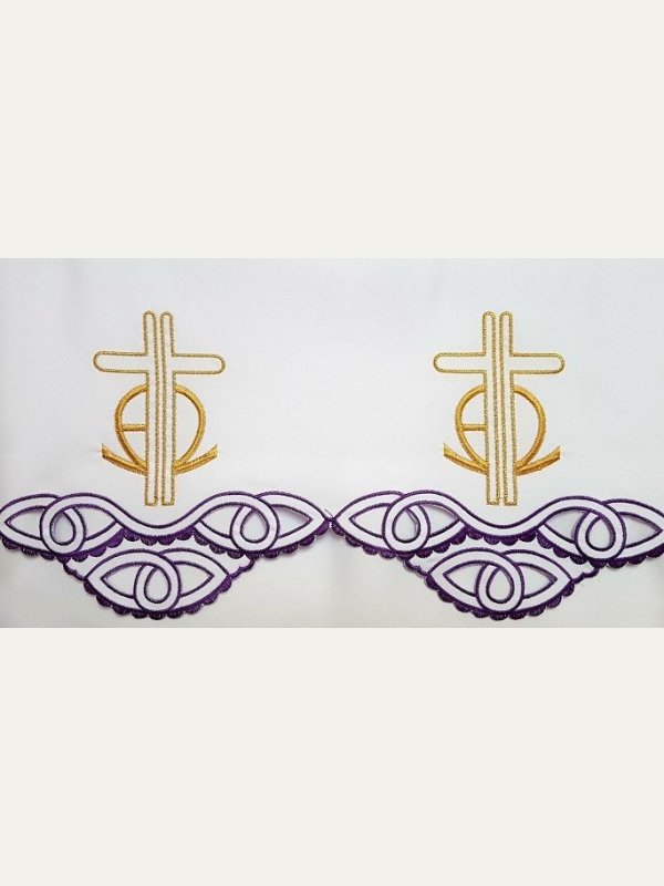 Obrus ołtarzowy haftowany - wzór eucharystyczny