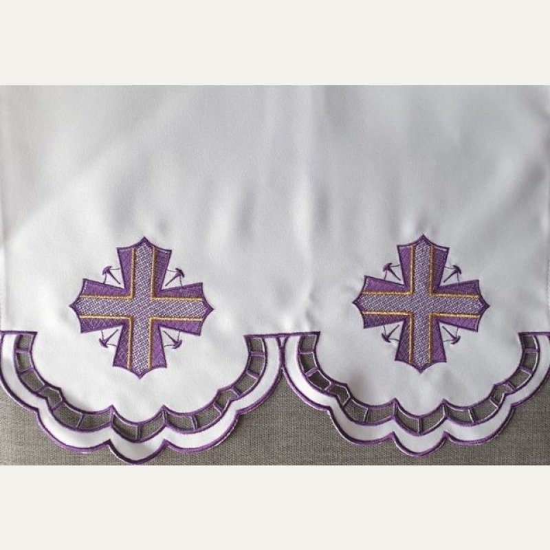 Obrus ołtarzowy haftowany - wzór eucharystyczny