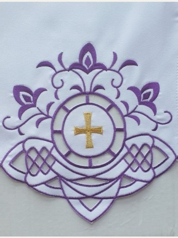 Obrus ołtarzowy haftowany - wzór eucharystyczny 2