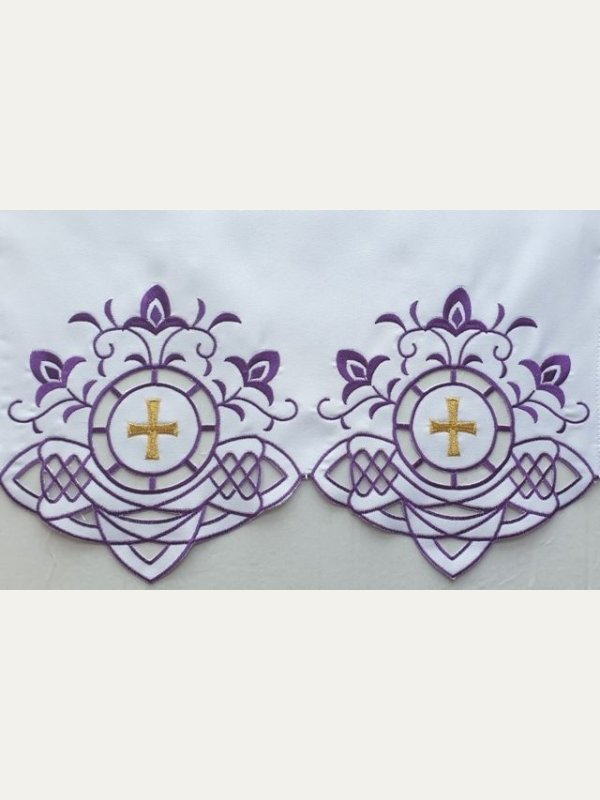 Obrus ołtarzowy haftowany - wzór eucharystyczny