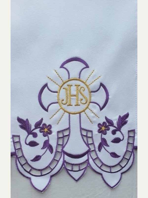 Obrus ołtarzowy haftowany - wzór eucharystyczny 2