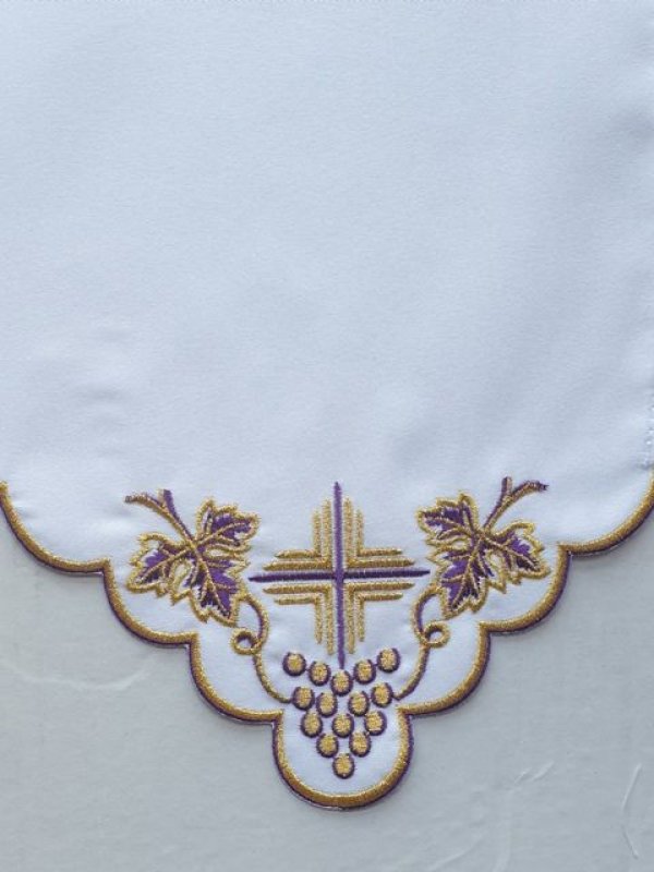 Obrus ołtarzowy haftowany - wzór eucharystyczny 2