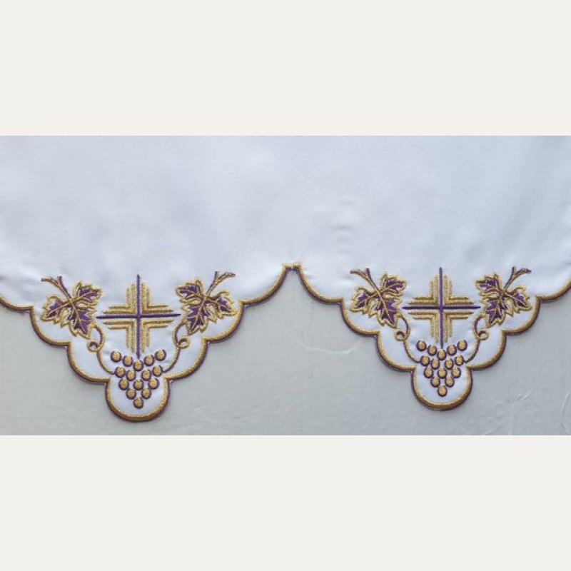 Obrus ołtarzowy haftowany - wzór eucharystyczny