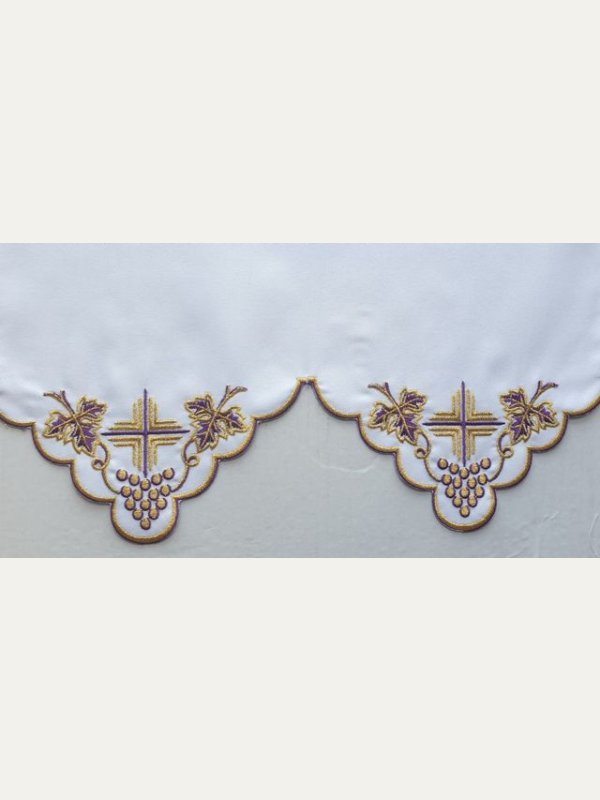 Obrus ołtarzowy haftowany - wzór eucharystyczny