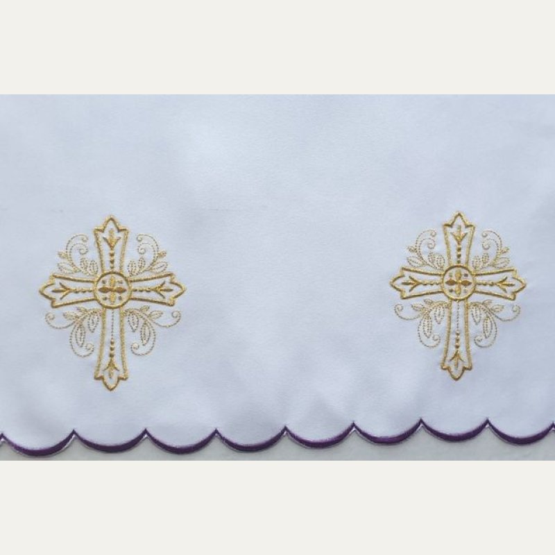 Obrus ołtarzowy haftowany - wzór eucharystyczny