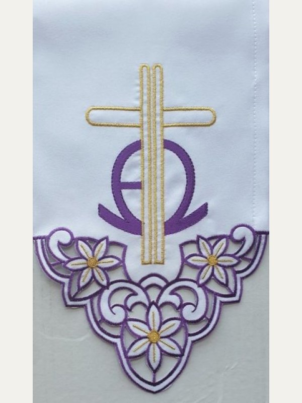 Obrus ołtarzowy haftowany - wzór eucharystyczny 2