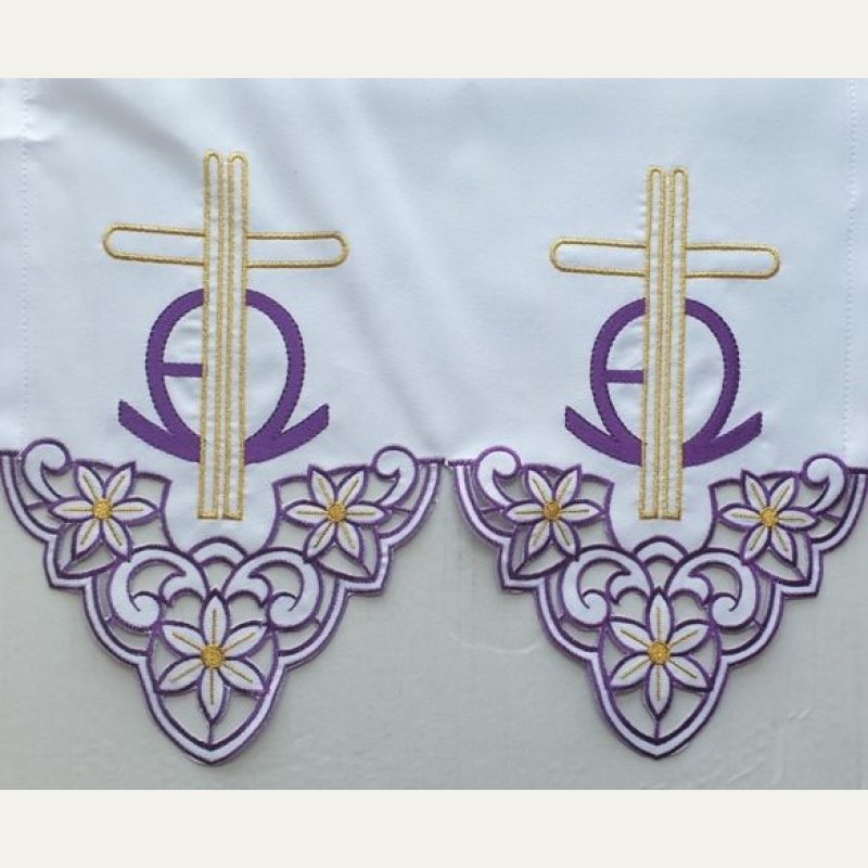 Obrus ołtarzowy haftowany - wzór eucharystyczny