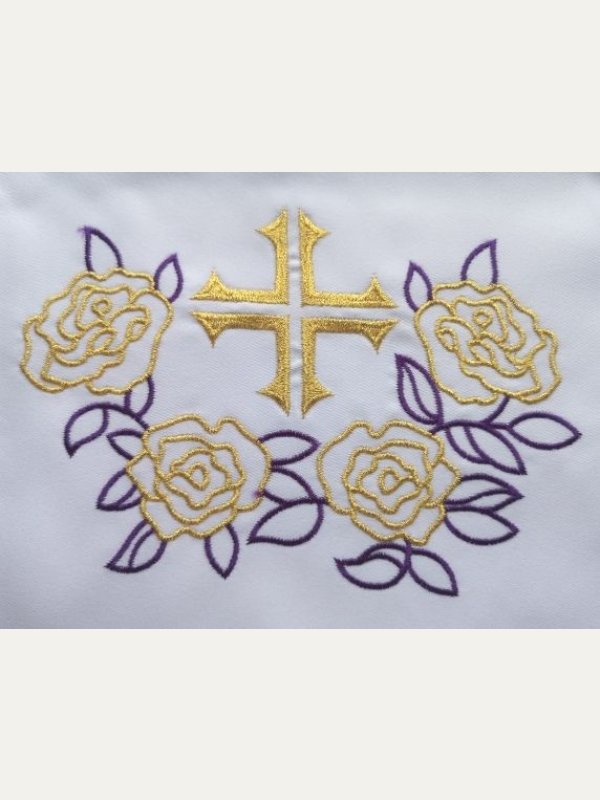 Obrus ołtarzowy haftowany - wzór eucharystyczny 2