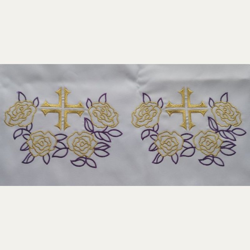 Obrus ołtarzowy haftowany - wzór eucharystyczny