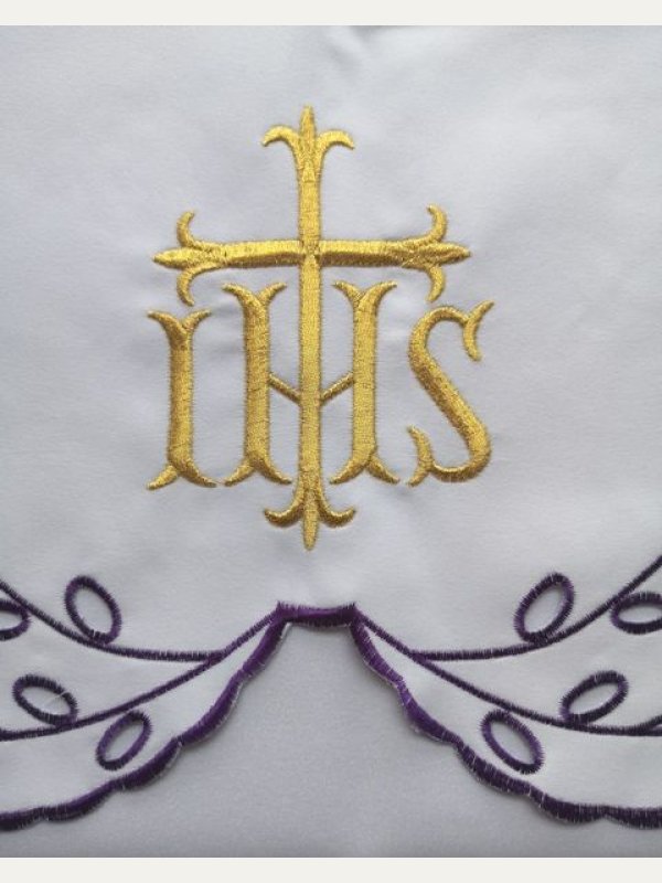 Obrus ołtarzowy haftowany - wzór eucharystyczny 2