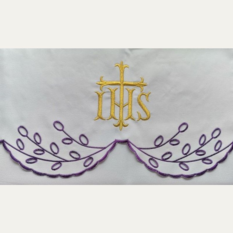 Obrus ołtarzowy haftowany - wzór eucharystyczny
