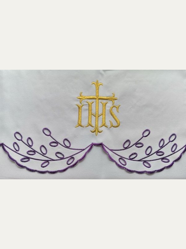 Obrus ołtarzowy haftowany - wzór eucharystyczny