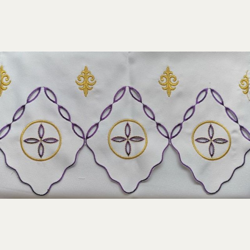 Obrus ołtarzowy haftowany - wzór eucharystyczny