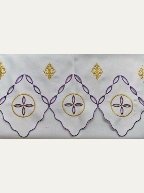 Obrus ołtarzowy haftowany - wzór eucharystyczny