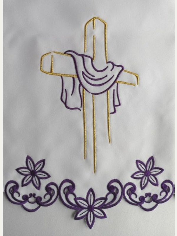 Obrus ołtarzowy haftowany - wzór eucharystyczny 2