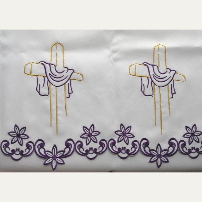 Obrus ołtarzowy haftowany - wzór eucharystyczny