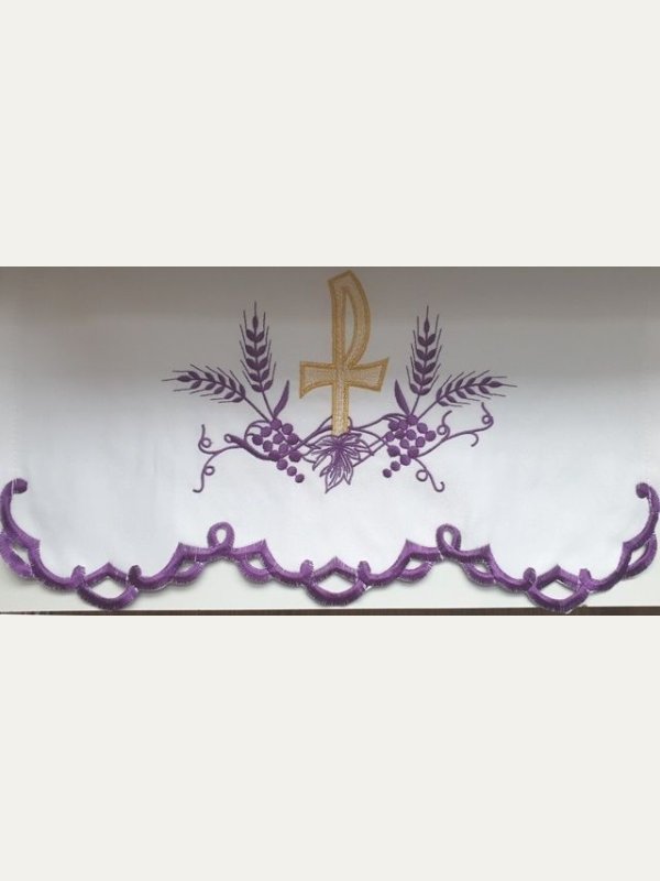 Obrus ołtarzowy haftowany - wzór eucharystyczny 2
