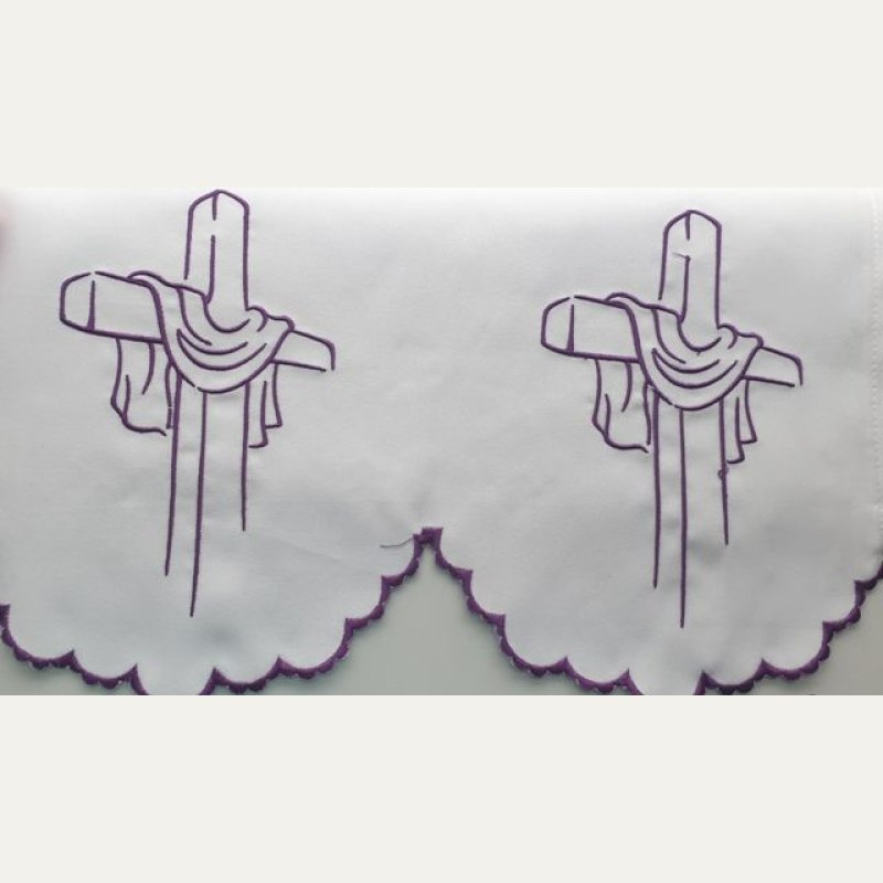 Obrus ołtarzowy haftowany - wzór eucharystyczny