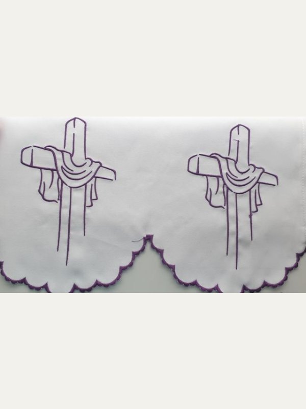 Obrus ołtarzowy haftowany - wzór eucharystyczny