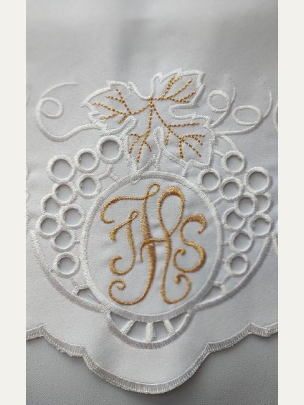 Obrus ołtarzowy haftowany - wzór eucharystyczny 2