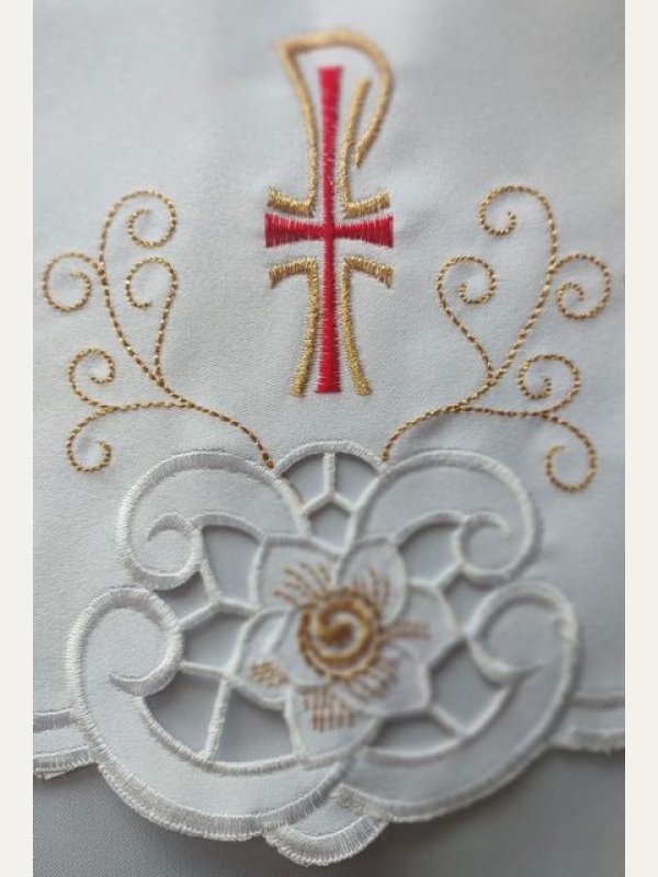 Obrus ołtarzowy haftowany - wzór eucharystyczny 2