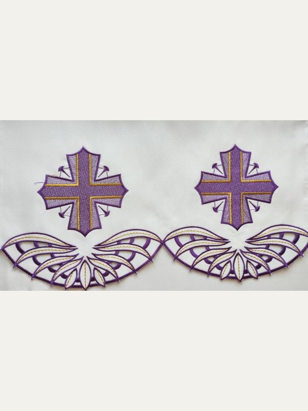 Obrus ołtarzowy haftowany - wzór eucharystyczny 2