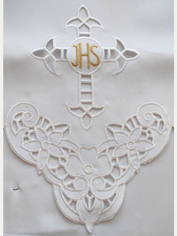 Obrus ołtarzowy haftowany - wzór eucharystyczny 2