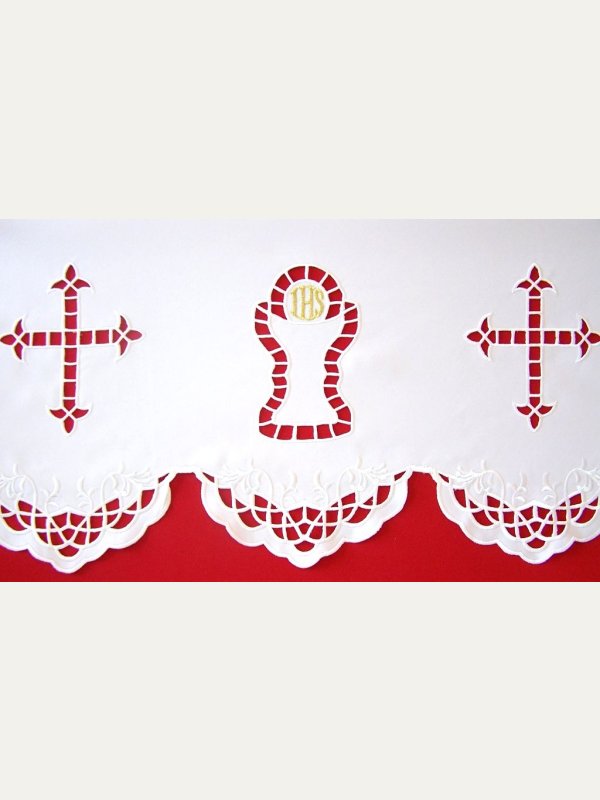 Obrus ołtarzowy haftowany - wzór eucharystyczny 2