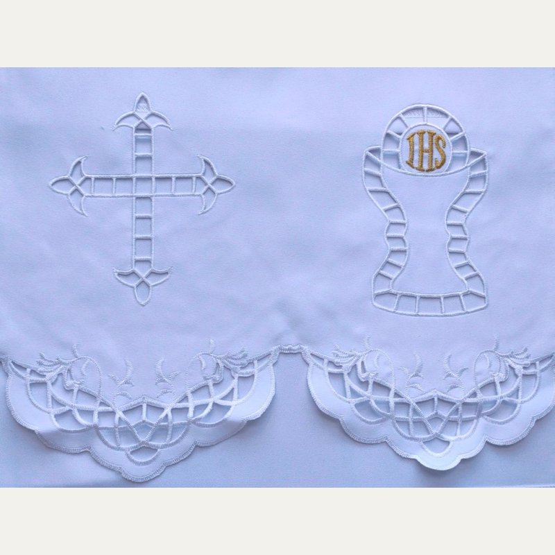 Obrus ołtarzowy haftowany - wzór eucharystyczny