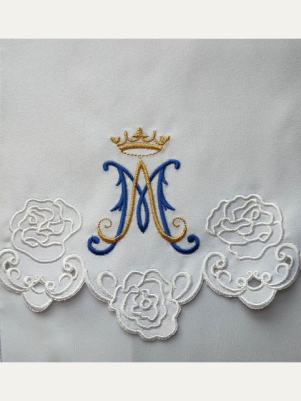 Obrus ołtarzowy haftowany - wzór maryjny 2