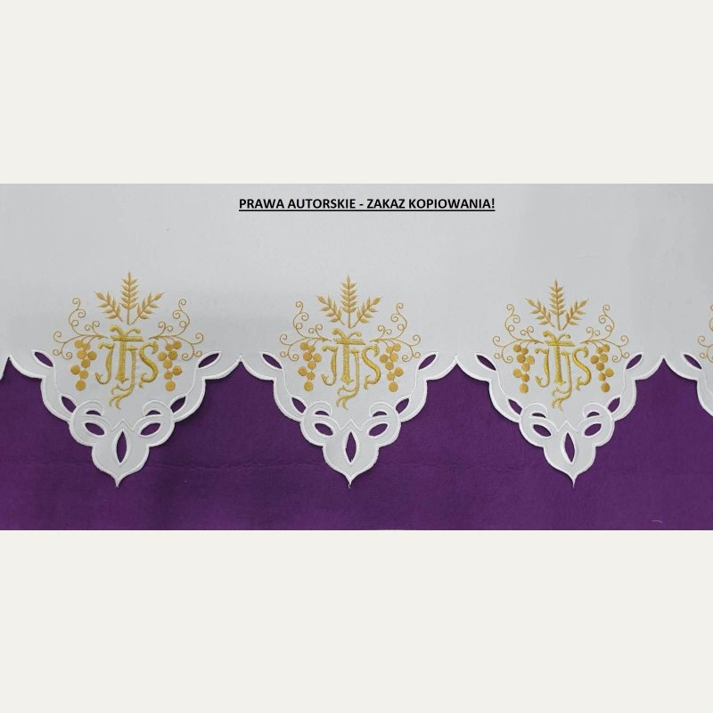 Obrus ołtarzowy - wzór eucharystyczny IHS