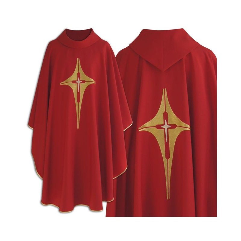 Ornat gotycki czerwony, motyw krzyża
