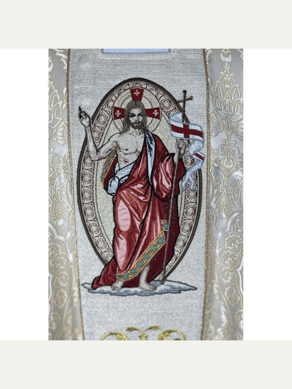 Ornat gotycki, haftowany Jezus Zmartwychwstały 3