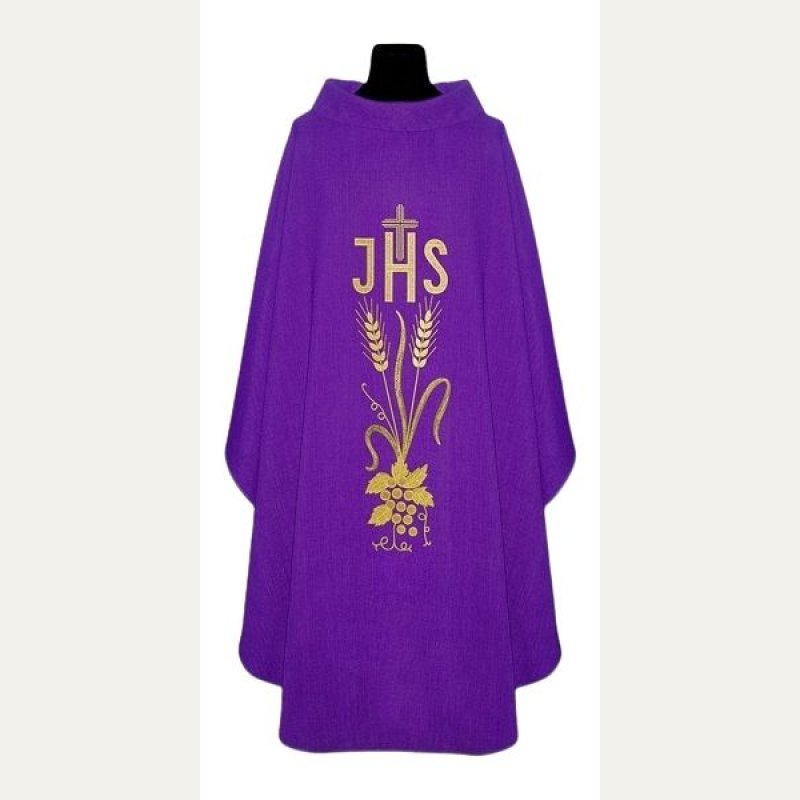 Ornat z lnu - kolory liturgiczne IHS
