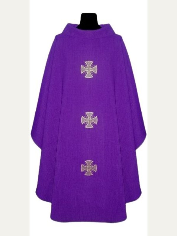 Ornat z lnu - kolory liturgiczne krzyż 2