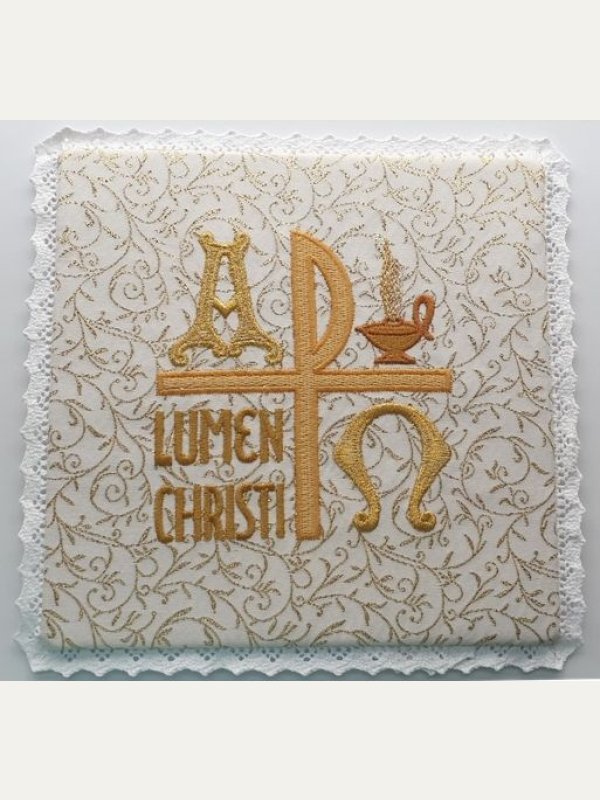 Palka ecru, złote wzory - Lumen Christi (Światło Chrystusa) 2