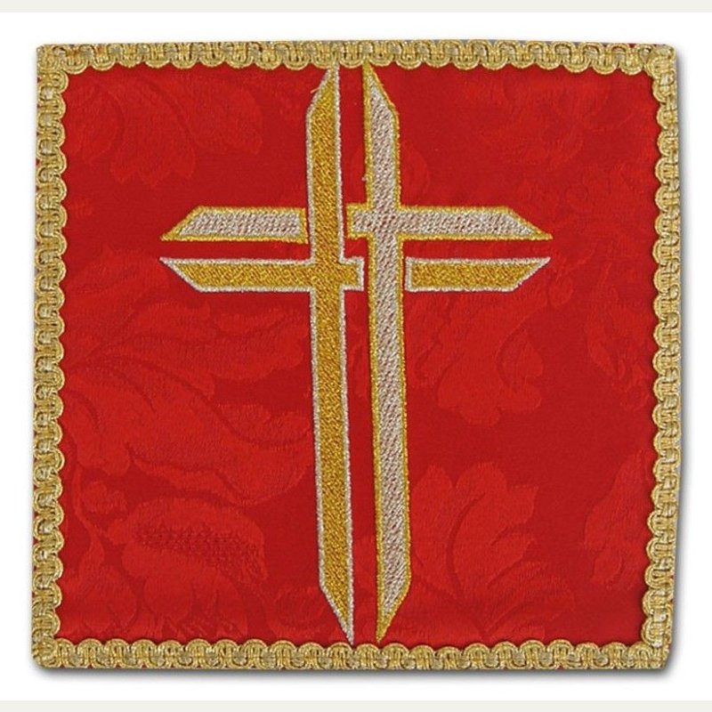 Palka haftowana czerwona - Krzyż (1)