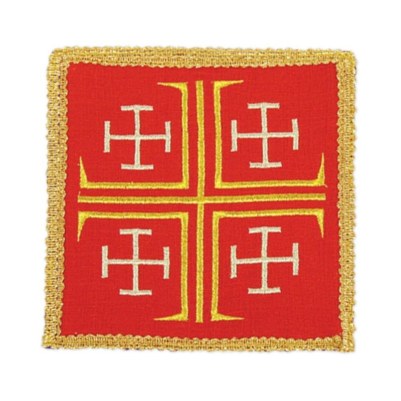 Palka haftowana czerwona - Krzyż Jerozolimski